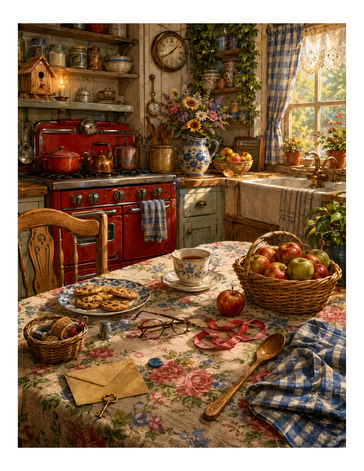 Farmhouse pantry seek-and-find scene