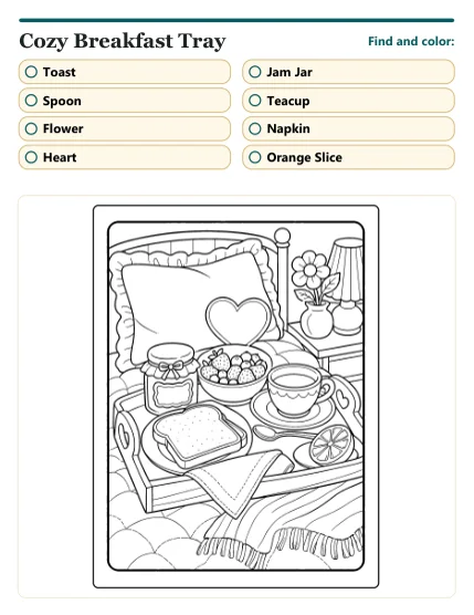Cozy Breakfast Tray page